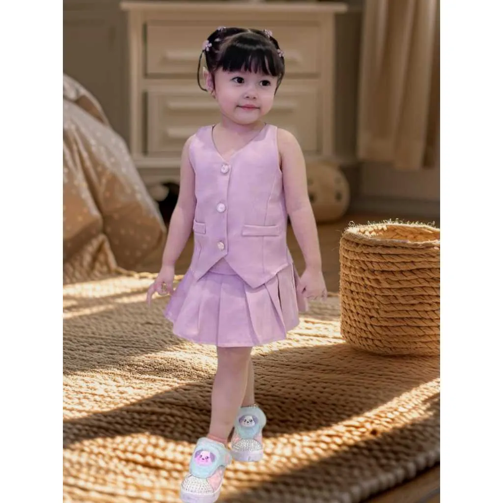 Jolene One Set Baju Vest Rompi Rok Celana Setelan Anak Perempuan Fashion Korean Style Usia1-6th