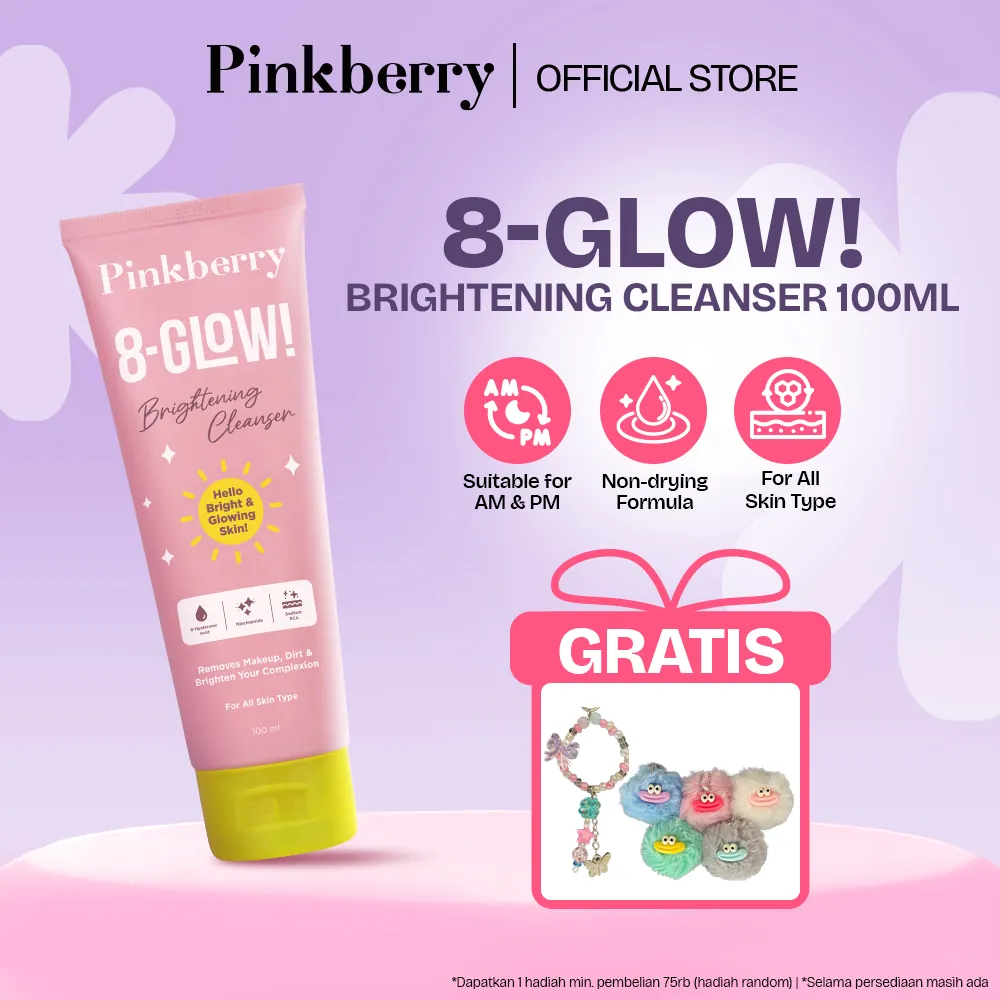 PINKBERRY 8-Glow! Brightening Cleanser 100ml - Sabun Cuci Muka Untuk Mencerahkan dan Melembabkan dengan Niacinamide dan Hyaluronic Acid