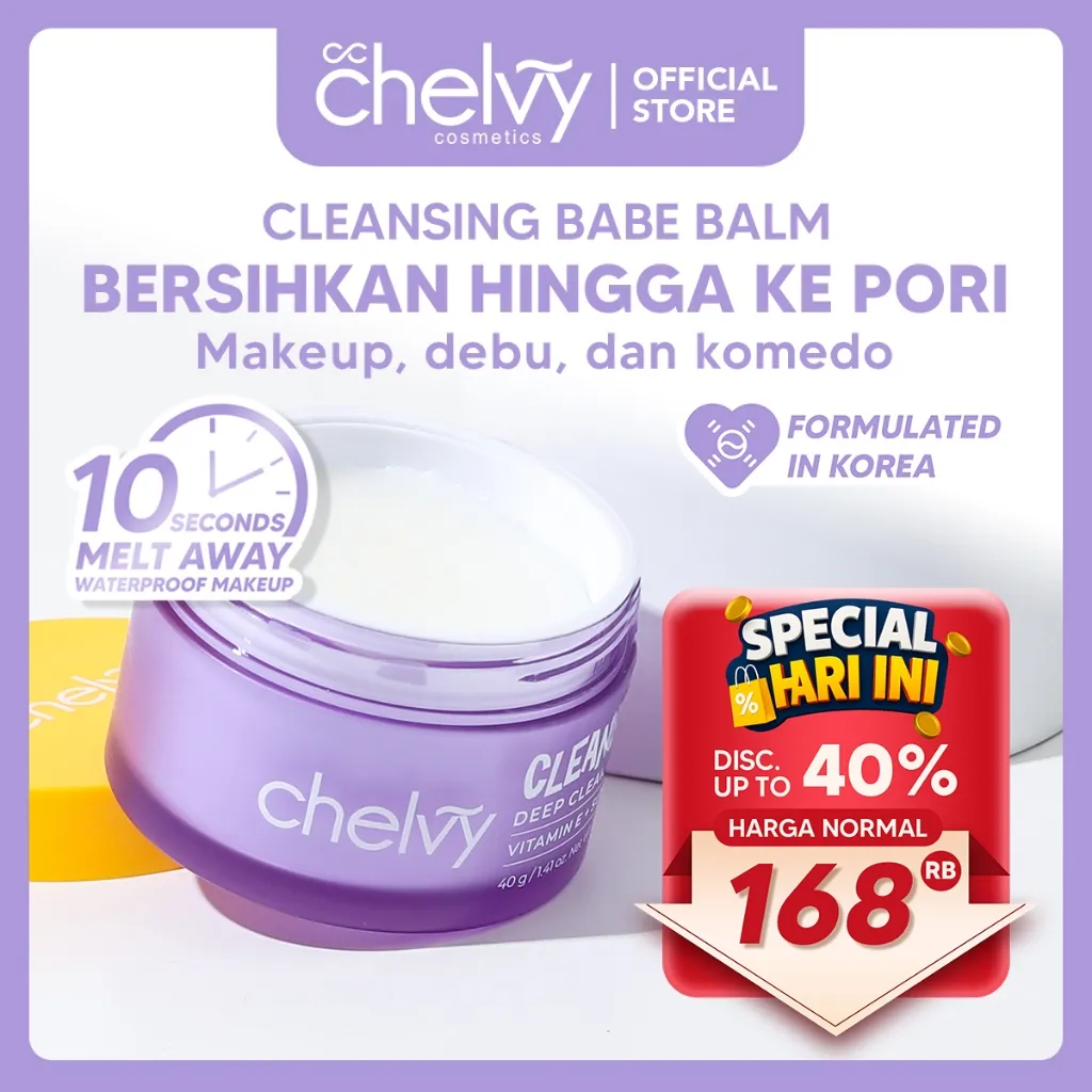 Chelvy Cleansing Babe - Cleansing balm pembersih wajah remaja - Aman Tanpa Alkohol & SLS - Teens friendly Skincare