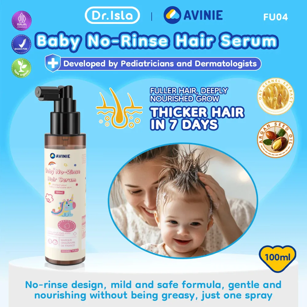 AVINIE & Dr.isla Hair Lotion 100ml Mengandung ginseng, Kernel oat, Panthenol - Menumbuhkan & Melebatkan dalam 7 Hari - Fragrance Allergen Free - Perawatan Rambut - Skincare Anak - Skincare Bayi FU04