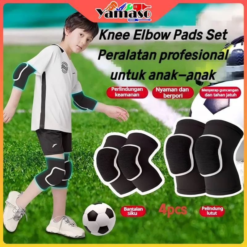 4PCS/2PAIR Knee pad Elbow pad ANAK-ANAK Busa Pelindung Lutut Kaki Siku Tangan Joging pelindung lutut