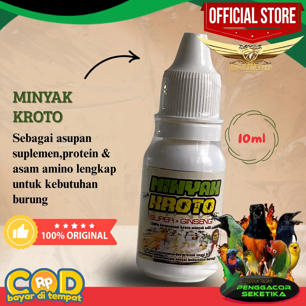 Minyak Kroto Super Gingseng Suplemen Vitamin Penggacor burung murai batu cucakijo kacer