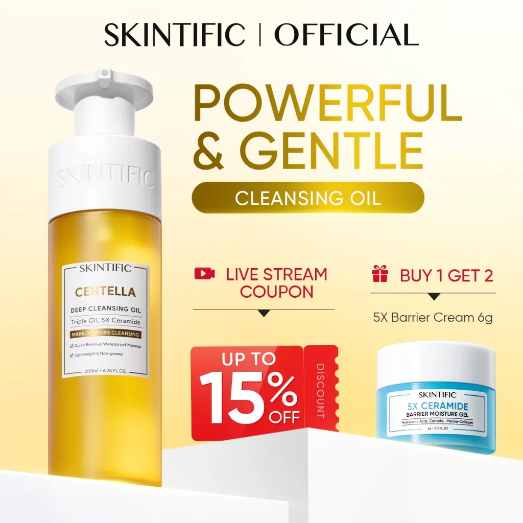 [New Launch!]SKINTIFIC - Centella Deep Cleansing Oil Cocok untuk Kulit Berminyak Berjerawat&Semua Jenis Kulit Menghapus Makeup dengan Kuat Lembut Tidak Irritasi Aman untuk Kulit Berminyak Membersihkan Minyak di Dalam Pori-pori micellar water