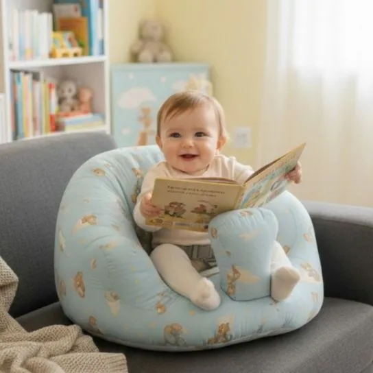 Sofa Duduk Bayi NIA Kursi Belajar Duduk Anak Tebal Adem Kaki Bulat + Sabuk Pengaman