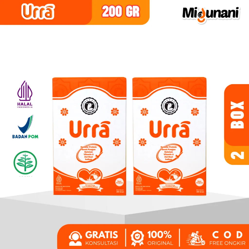 Susu Urra Original Susu Kambing Saanen Penambah Berat Badan dan Nafsu Makan Anak - 2 Box