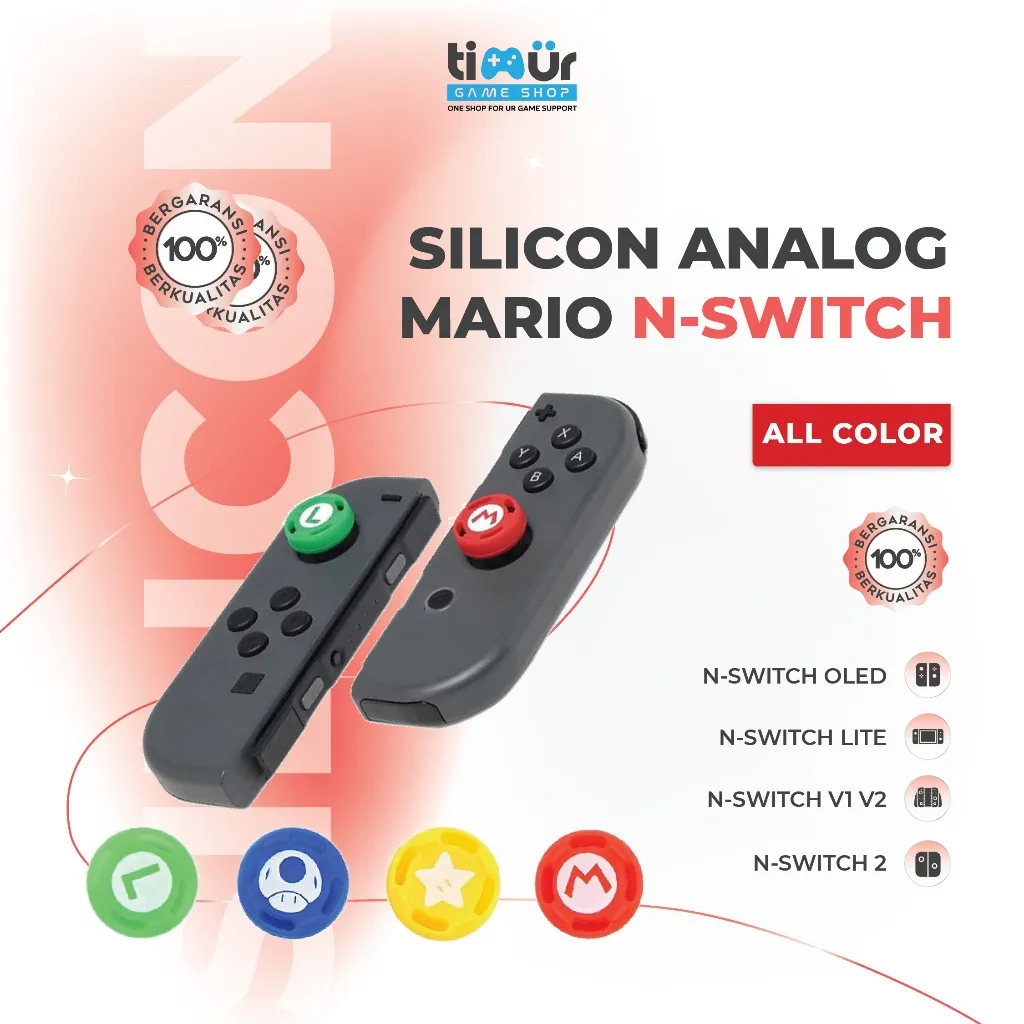 Silikon Analog Thumb Stick Super Mario Caps Joy-Con Nintendo Switch