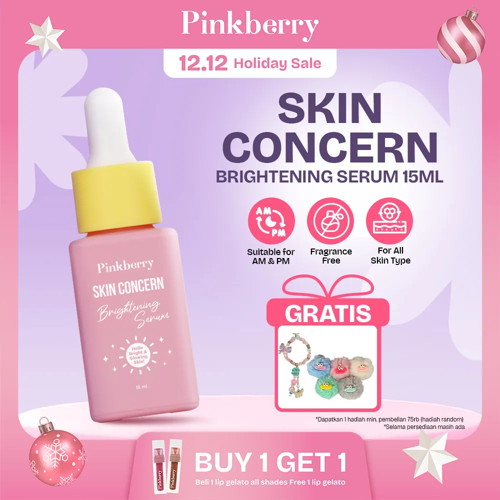 PINKBERRY Skin Concern Brightening Serum 15ml - Serum Pencerah Dengan 5% Niacinamide dan Hyaluronic Acid Menenangkan, Melembabkan, Meratakan Warna Kulit