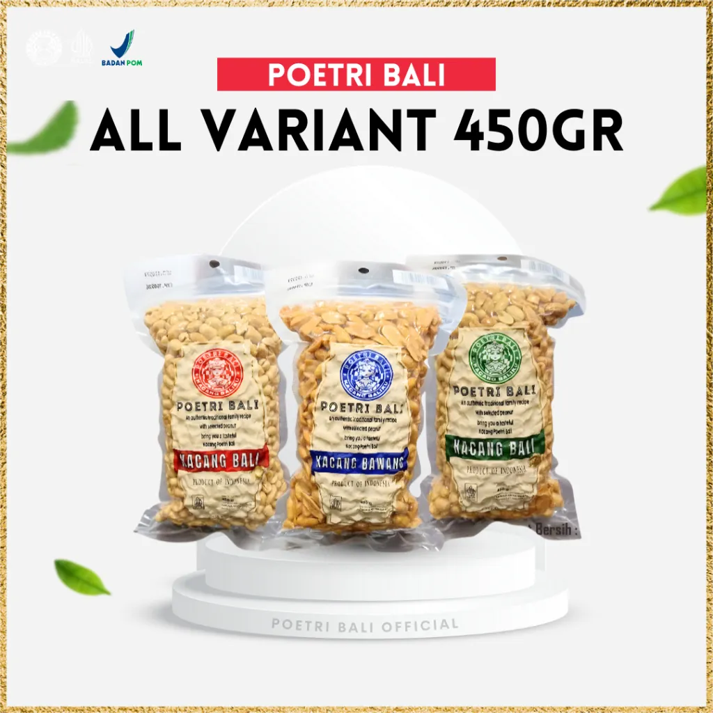 Poetri Bali Kacang Vacum 450g All Varian (Original, Manis dan Asin)