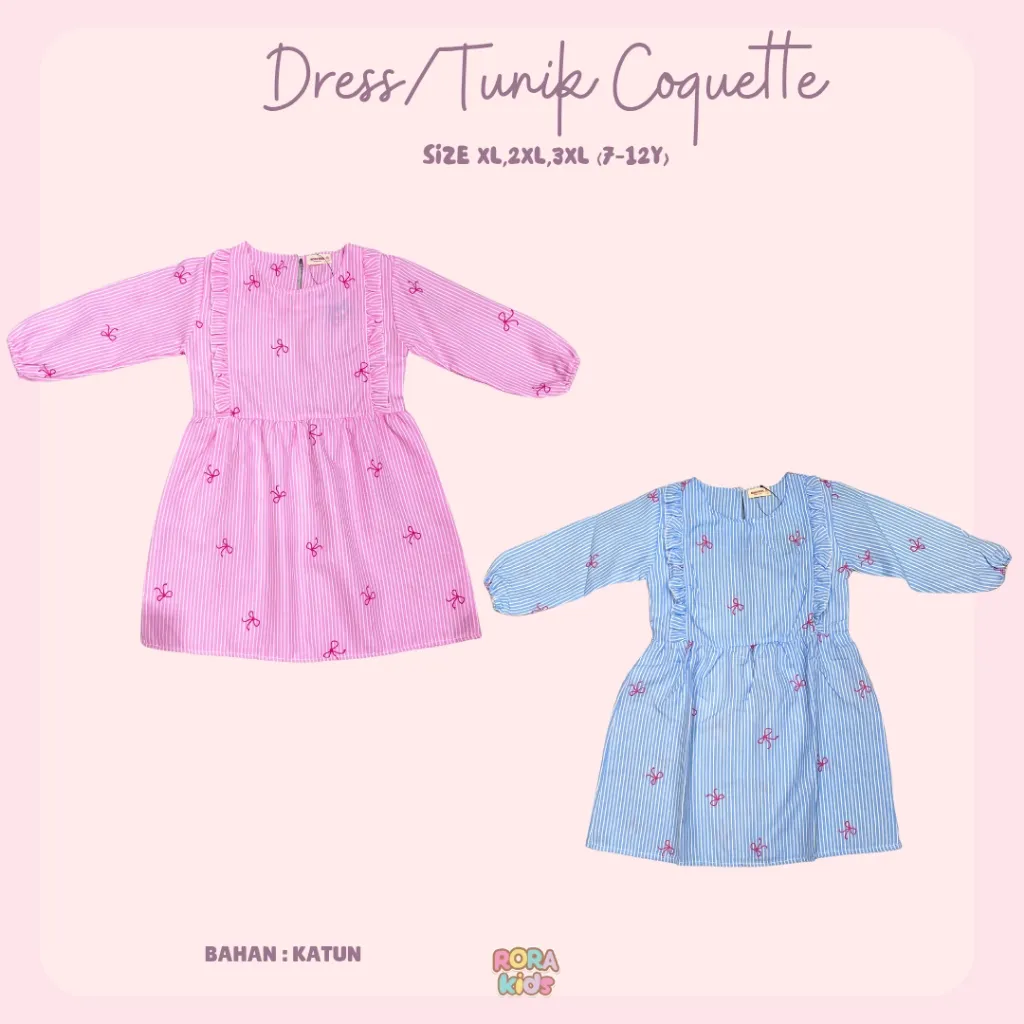 Rora Kids - Dress Tunik Anak Perempuan usia 4-12 tahun - Tunik anak perempuan - Dress anak perempuan