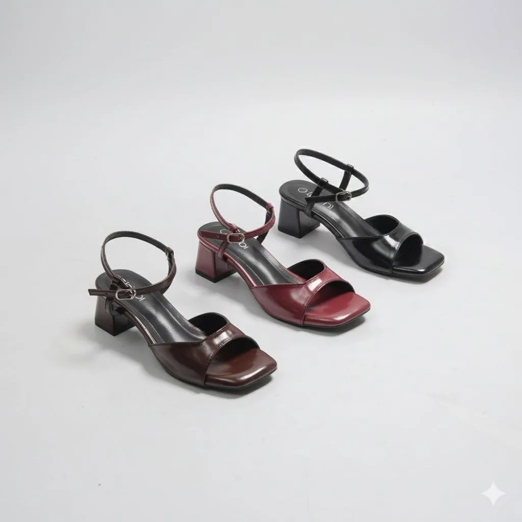 Obiobi Heels 5cm Sandal block Heels ankle Strap