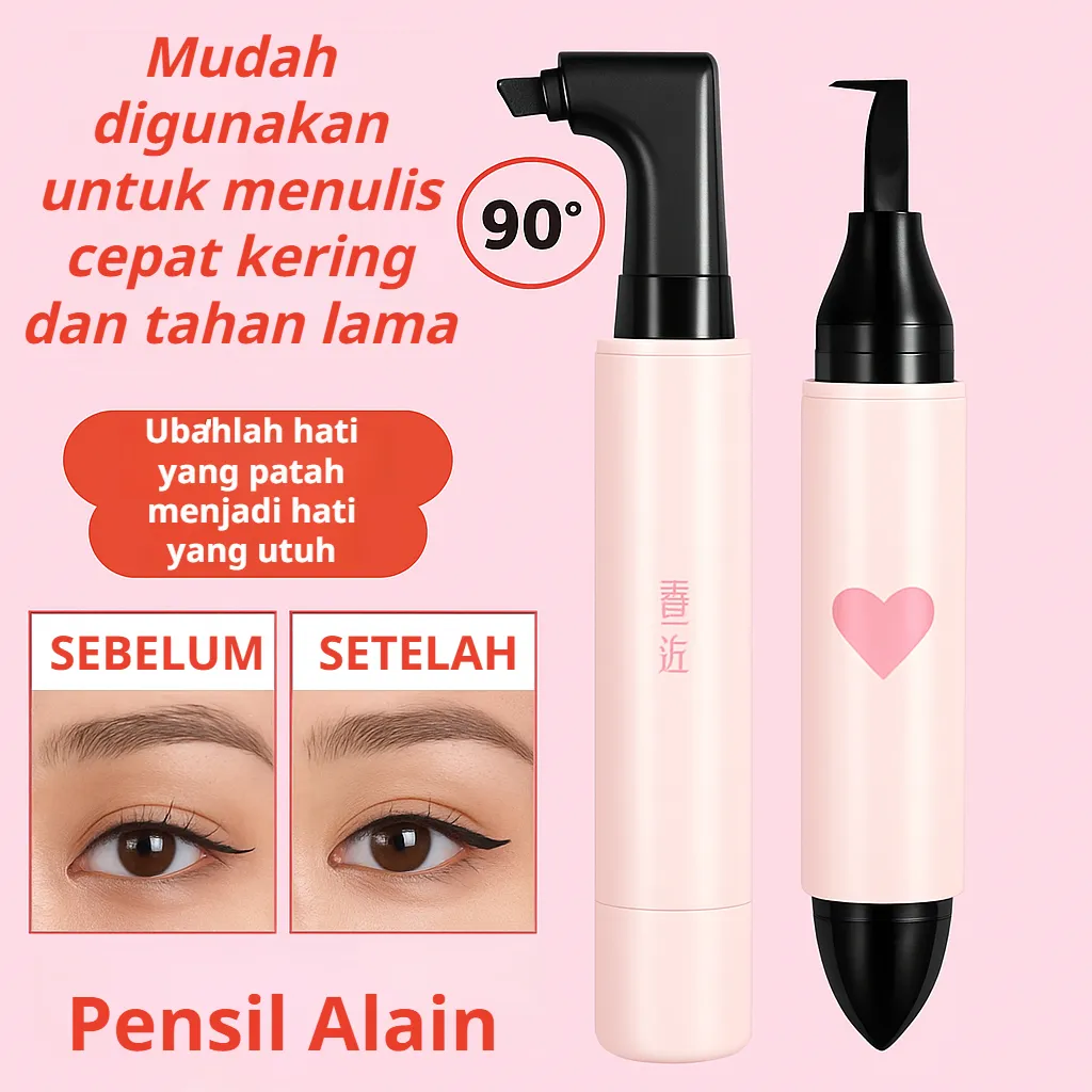 Gambar Eyeliner dengan Mudah dalam Satu Detik/Pensil Eyeliner dengan Cap Terintegrasi/Eyeliner Cair Cepat Kering/Eyeliner Tahan Lama/Eyeliner Cair dengan Cap Cepat Kering/Pensil Eyeliner Dua-dalam-Satu dengan Cap