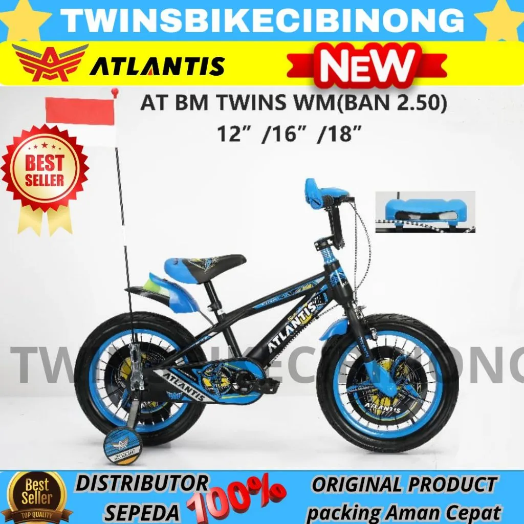 Sepeda Anak Laki Laki 12 16 18 Inc BMX ATLANTIS TWINS SPARTA RACE NEW SNI
