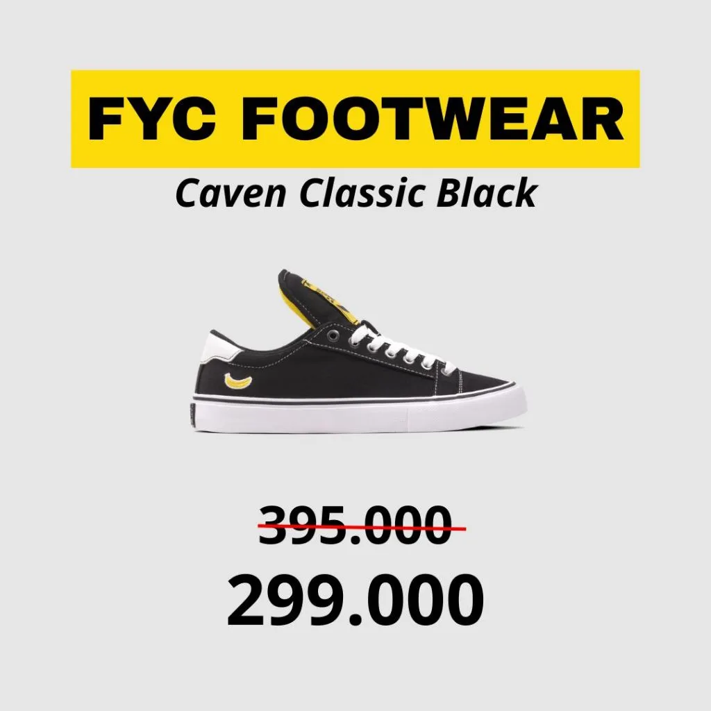 FYC FOOTWEAR - CAVEN CLASSIC BLACK | SEPATU PRIA | SEPATU VULCANIZED