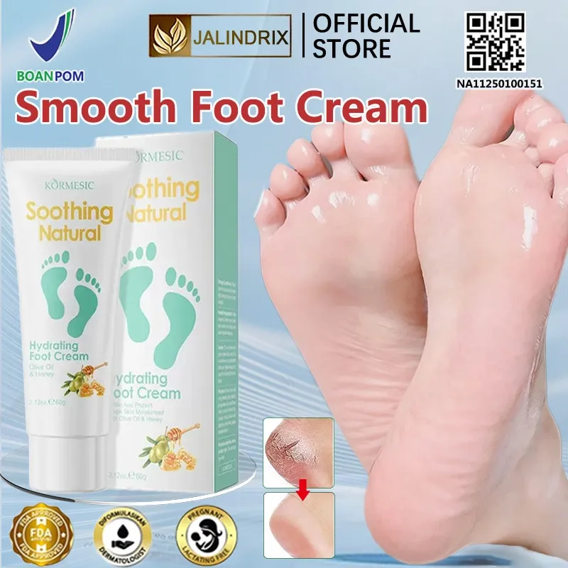 Jalindrix BPOM Smooth Foot Cream obat kaki pecah pecah tumit kaki pecah dan kering Krim Pelembut Kaki  kering dan pecah Minyak Zaitun Oil Madu