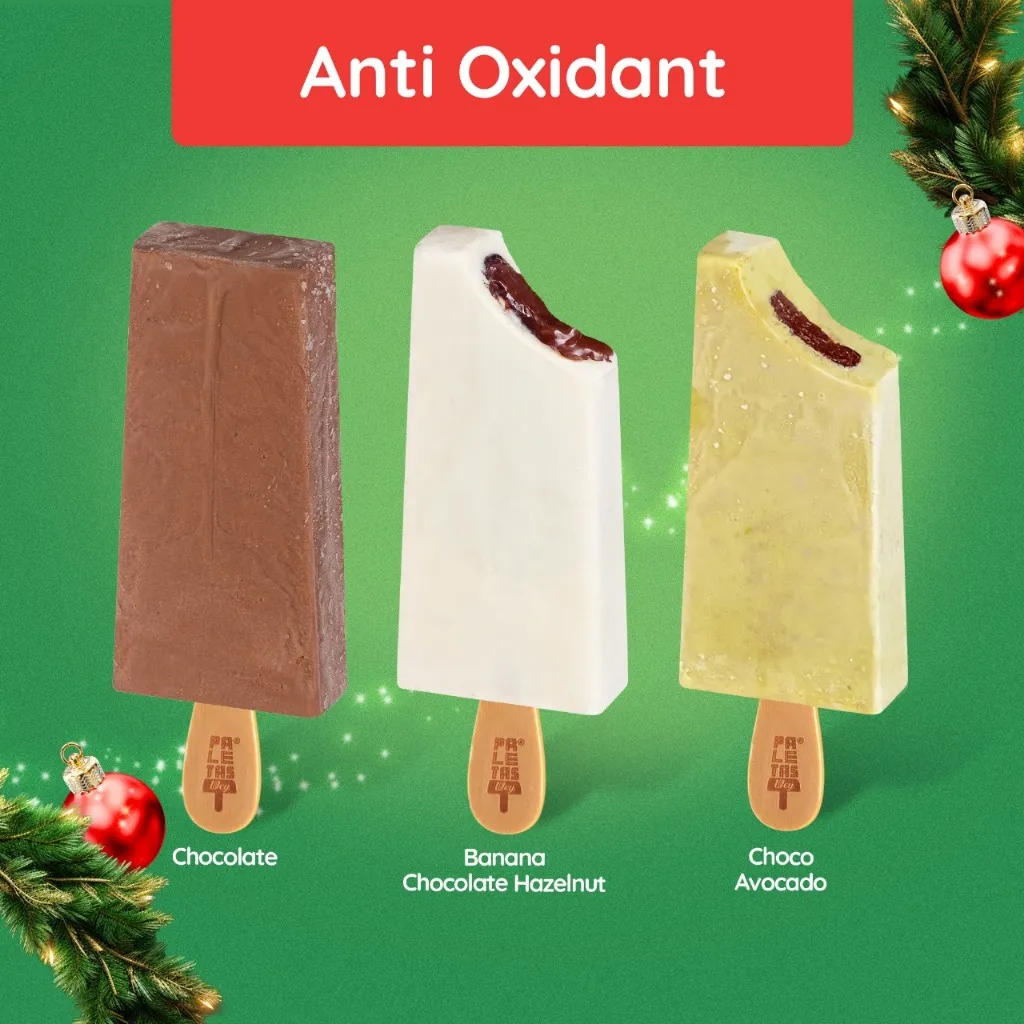 Bundle Anti-Oxidant II Es Krim Buah Paletas Wey - Es Krim Sehat Buah Asli (Kids Friendly) | Chocolate | Avocado | Banana | Hazelnut