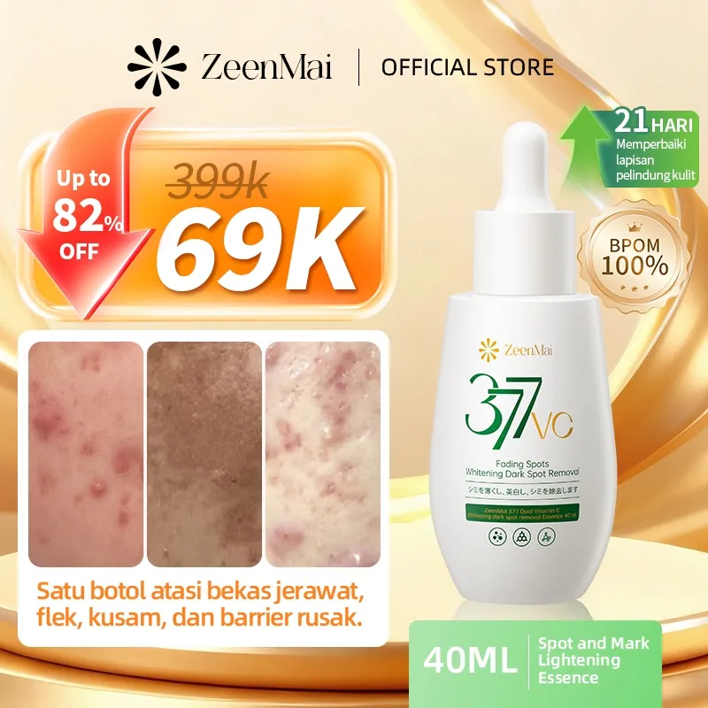 377 Vitamin C Whitening Essence 40ml Serum Wajah Penghilang Flek Hitam & Pencerah Kulit Semua Jenis Kulit