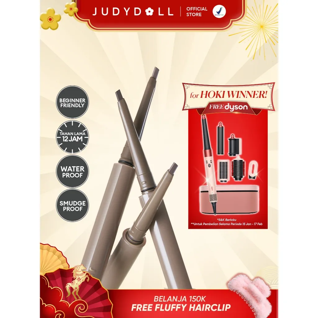 Judydoll Slim Gel Eyeliner (Pensil Eyeliner Gel Dengan Ujung Tipis, Tahan Lama 12 Jam, Waterproof, Smudgeproof, Mudah Digunakan)