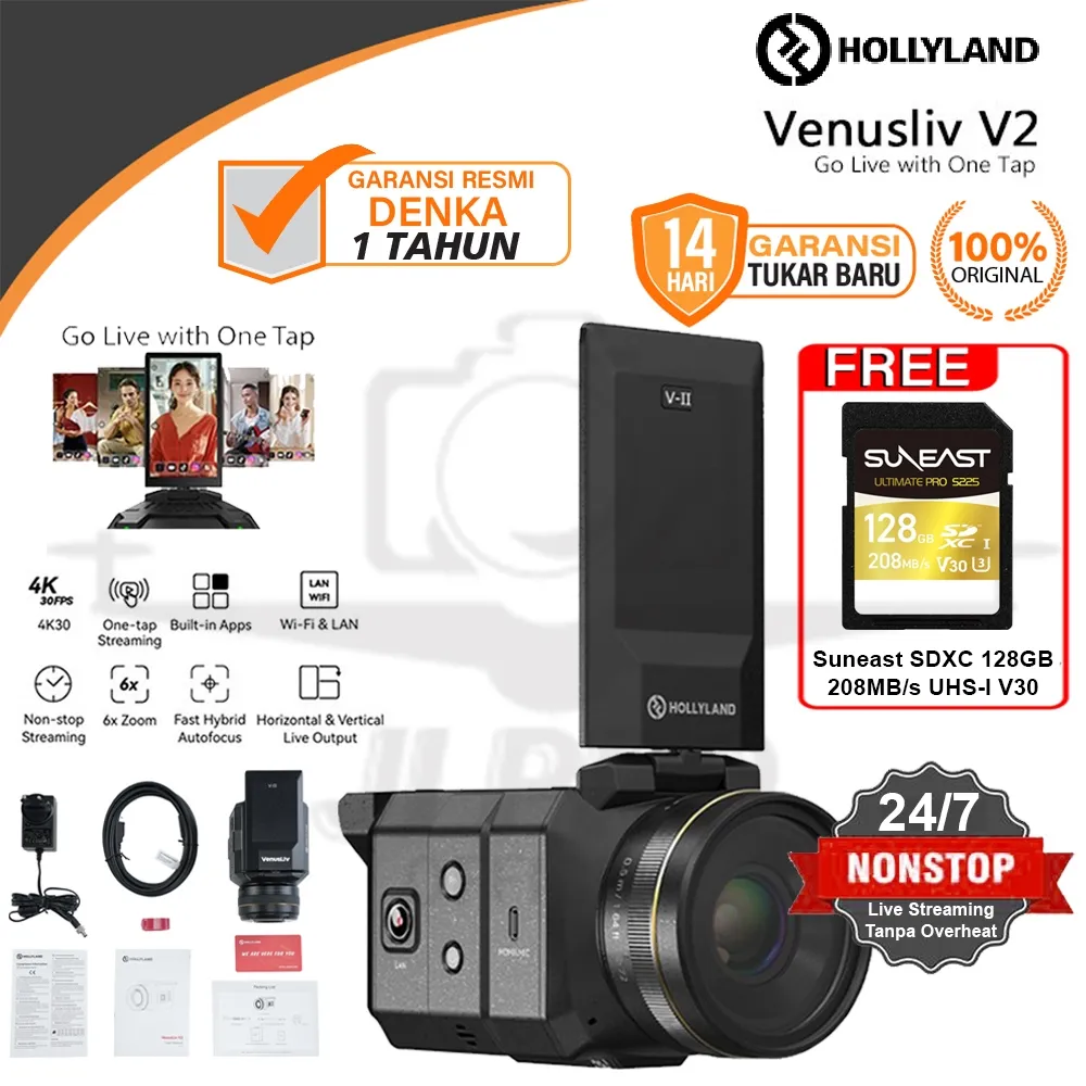 Hollyland Venusliv V2 4K Live Streaming Camera Venusliv V 2 Live Stream Cam Garansi Resmi