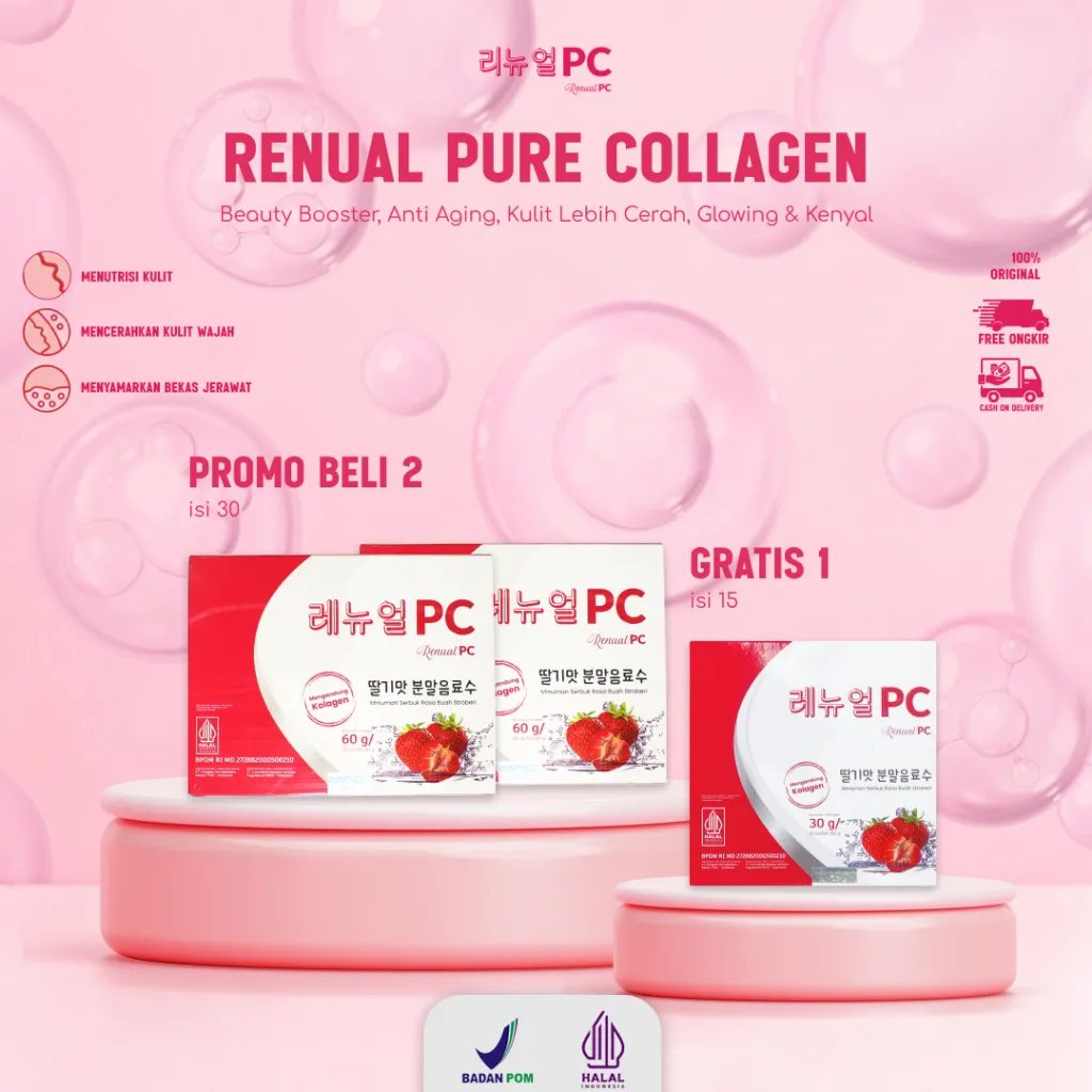 Pemutih Badan BPOM Halal MUI - Renual Pure Collagen Beli 2 Box Gratis 1 Box
