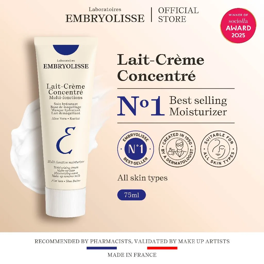 Embryolisse Lait-Creme Concentre 75ml Miracle Cream 6 IN 1 Pelembab Moisturizer Wajah Makeup Base Primer 1pcs