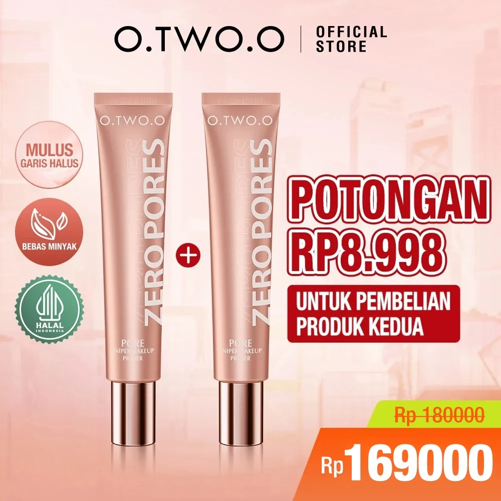 2 PCS SET O.TWO.O Makeup Base Cream Invisible Pore Soft Focus Makeup Primer