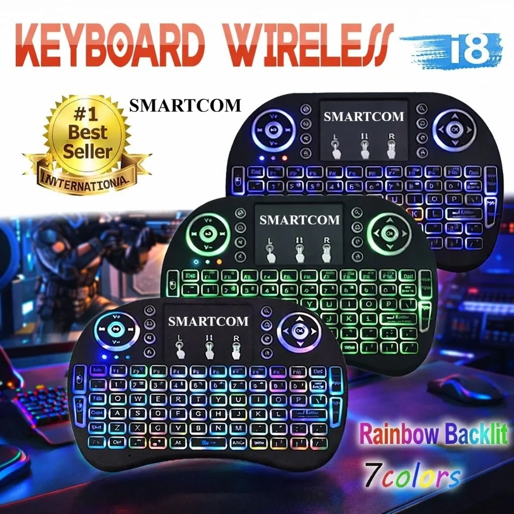 SMARTCOM ~ Smart Mini Keyboard Wireless i8 2.4G For PC Android Remote TV Box