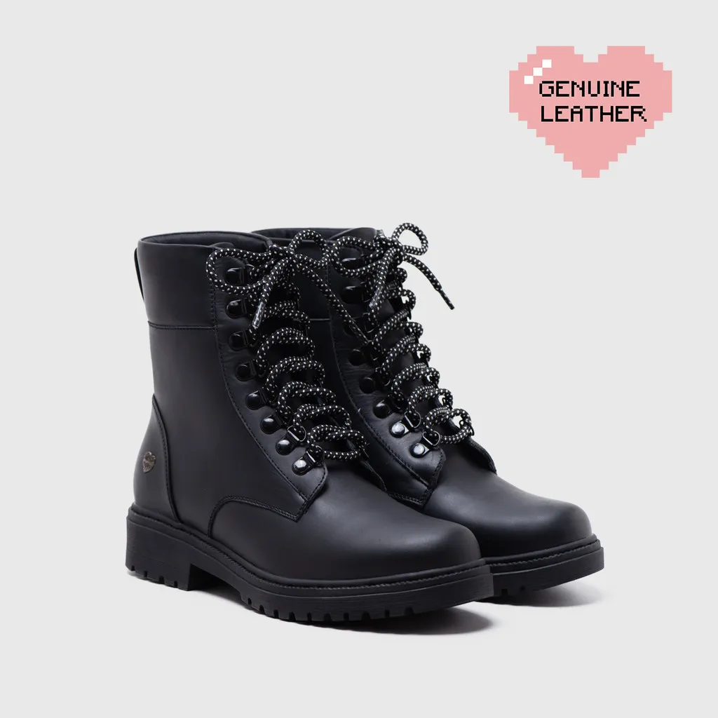 [ Genuine Leather ] Adorableprojects - Wickle Boots Genuine Leather Black