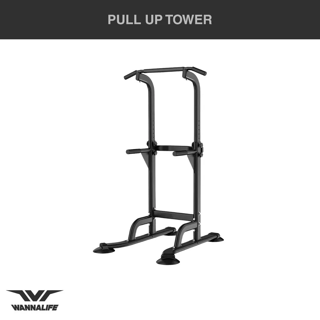WANNALIFE Pull Up Tower Basic & 2 in 1 | Fitness Pullup Power Rack Horizontal Bar Home Gym