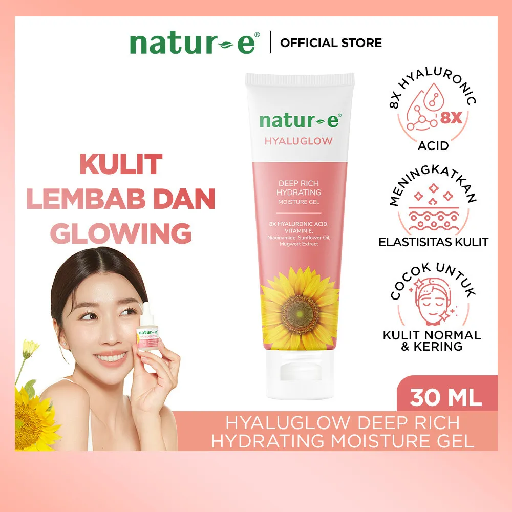 [MOISTURIZER EXTRA MELEMBABKAN] Natur-E Hyaluglow Deep Rich Moisture Gel 30ml | Hyaluronic Acid dan Vitamin E | Melembabkan Kulit Mencerahkan Kulit | Kulit Kering Kulit Kusam Kulit Sensitif | Serum Hidrasi Serum Hydrating | Lembab Kulit Glowing