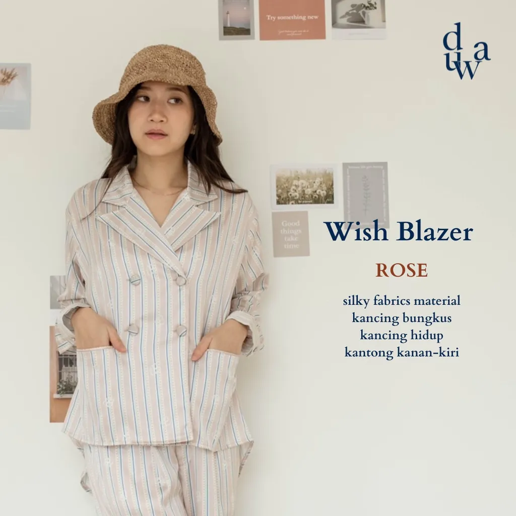 Duwa / Wish Blazer / Silk Satin Blazer / Blazer Wanita