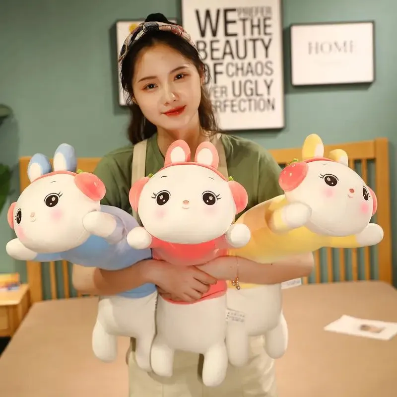 MAINAN ANAK BONEKA GULING KELINCI RABBIT CARROT JUMPSUIT UKURAN 50 cm BAHAN YELVO