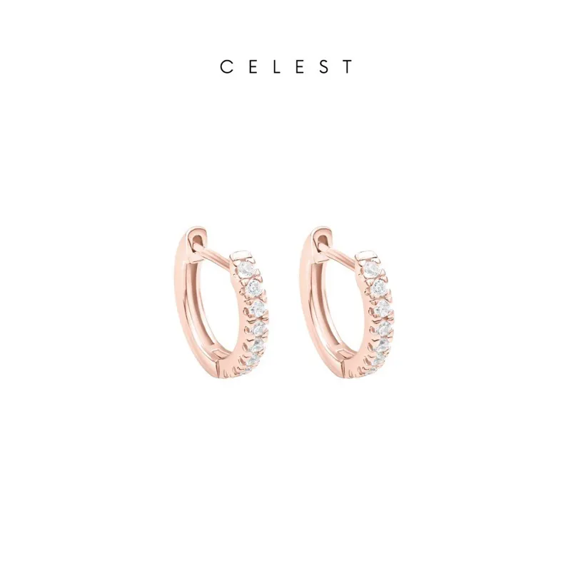 Celest - Lilou Rose Gold Earrings Jewelry | Anting Emas Asli 18K Bersertifikat | Perhiasan Lapis Emas 18 Karat Gold Plated | Kado Aksesoris Pernikahan Anniversary Ulang Tahun | Gift Box Mewah