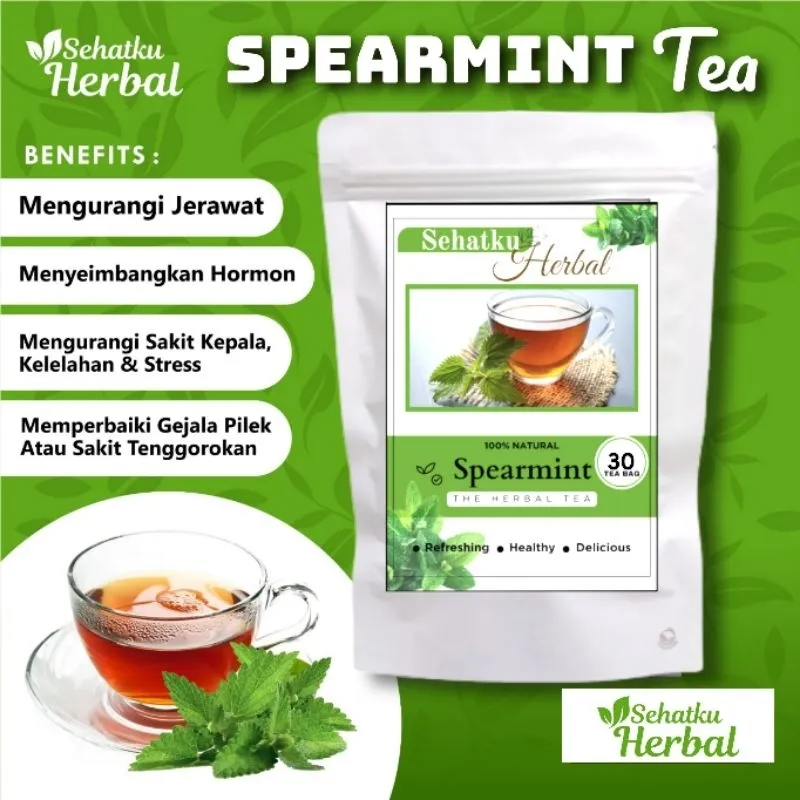 Spearmint tea / Teh daun mint isi 20 teh celup & 30 teh celup