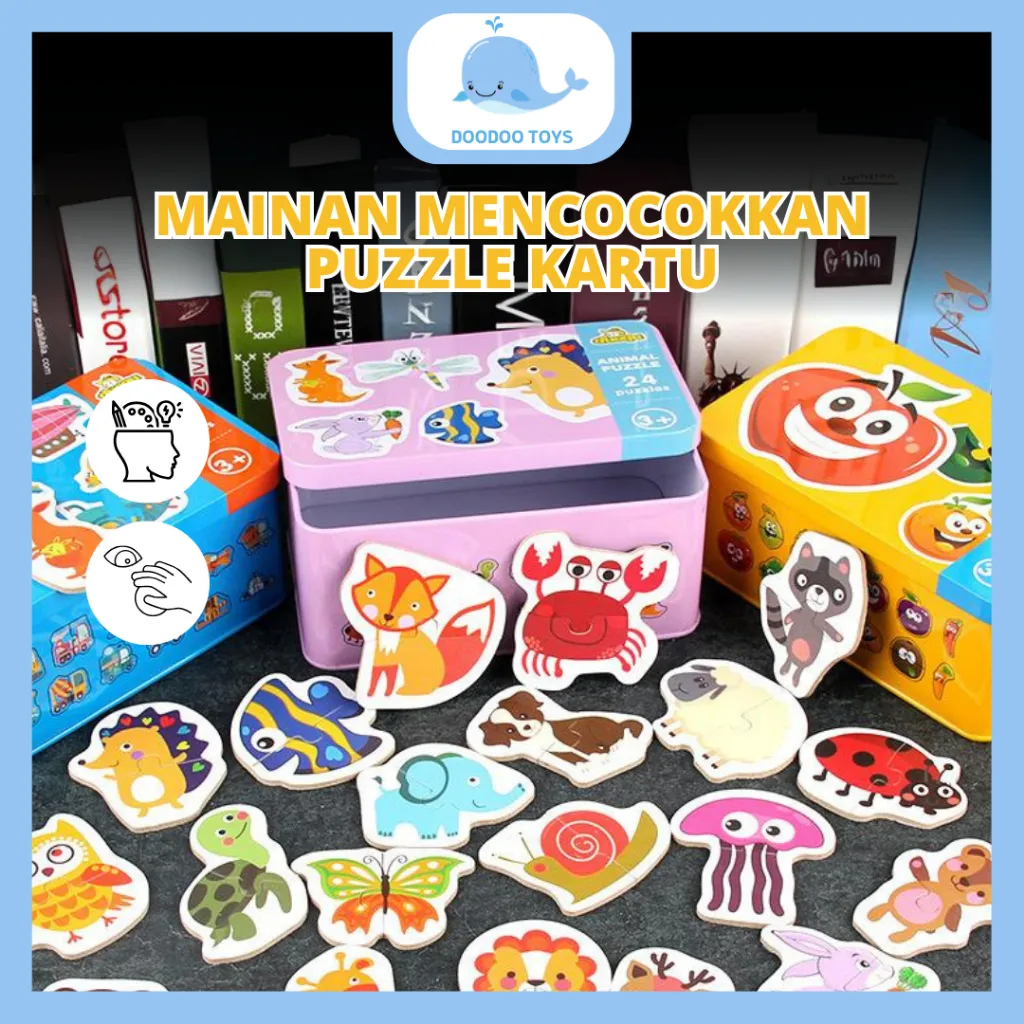 Mainan Edukasi Match & Cognition Puzzle Card / Mencocokkan Mencari Pasangan Gambar Inggris Mandarin - Puzzle in Tin Box (1 box 24 puzzles-tiap puzzle 2 keping) EARLY PATTERN PUZZLE-PUZZLE DALAM KALENG-MY FIRST PUZZLE-EASY PUZZLE-MAINAN EDUKASI
