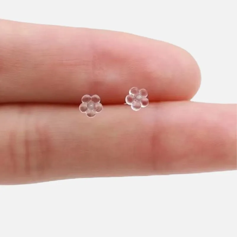 Anting Transparan Hypoallergenic / untuk alergi emas / untuk alergi perhiasan