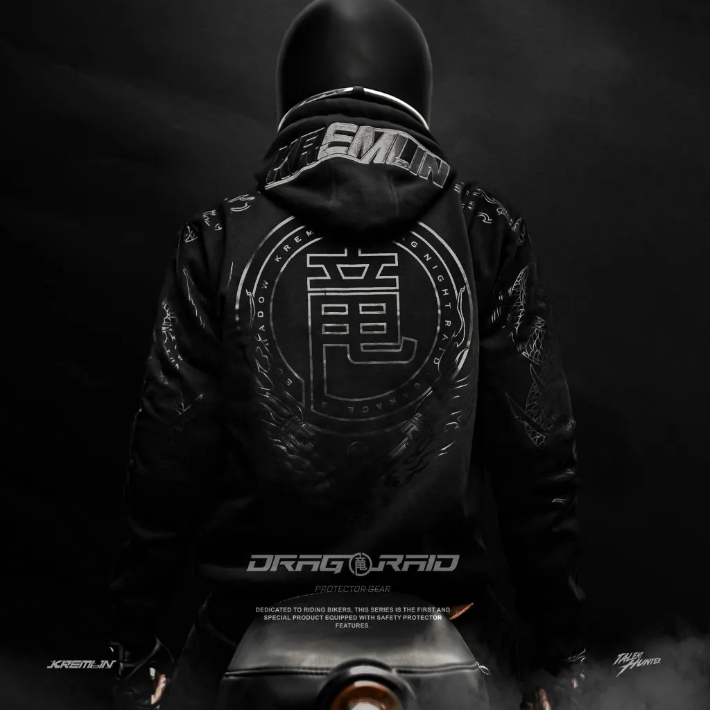 KREMLIN - Zipper Hoodie Bikers with 7-set Protector gear - DRAGRAID