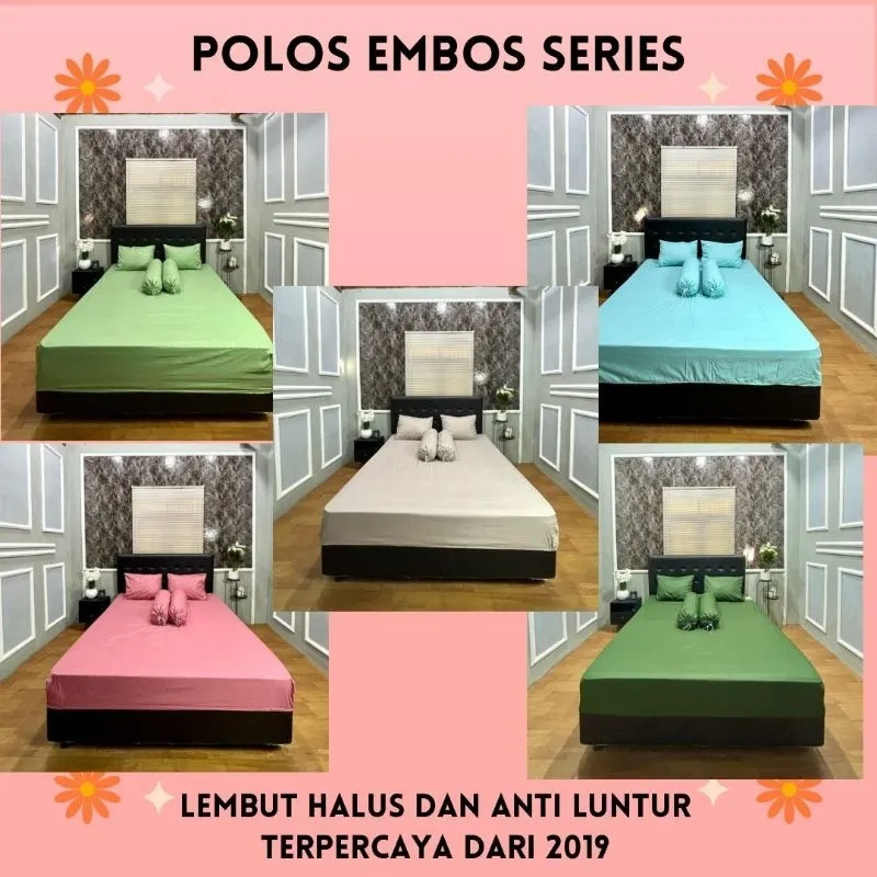 SPREI POLOS EMBOSS UKURAN 120 160 180 200 TINGGI 20// SPREI HOME MADE// SPREI MURAH