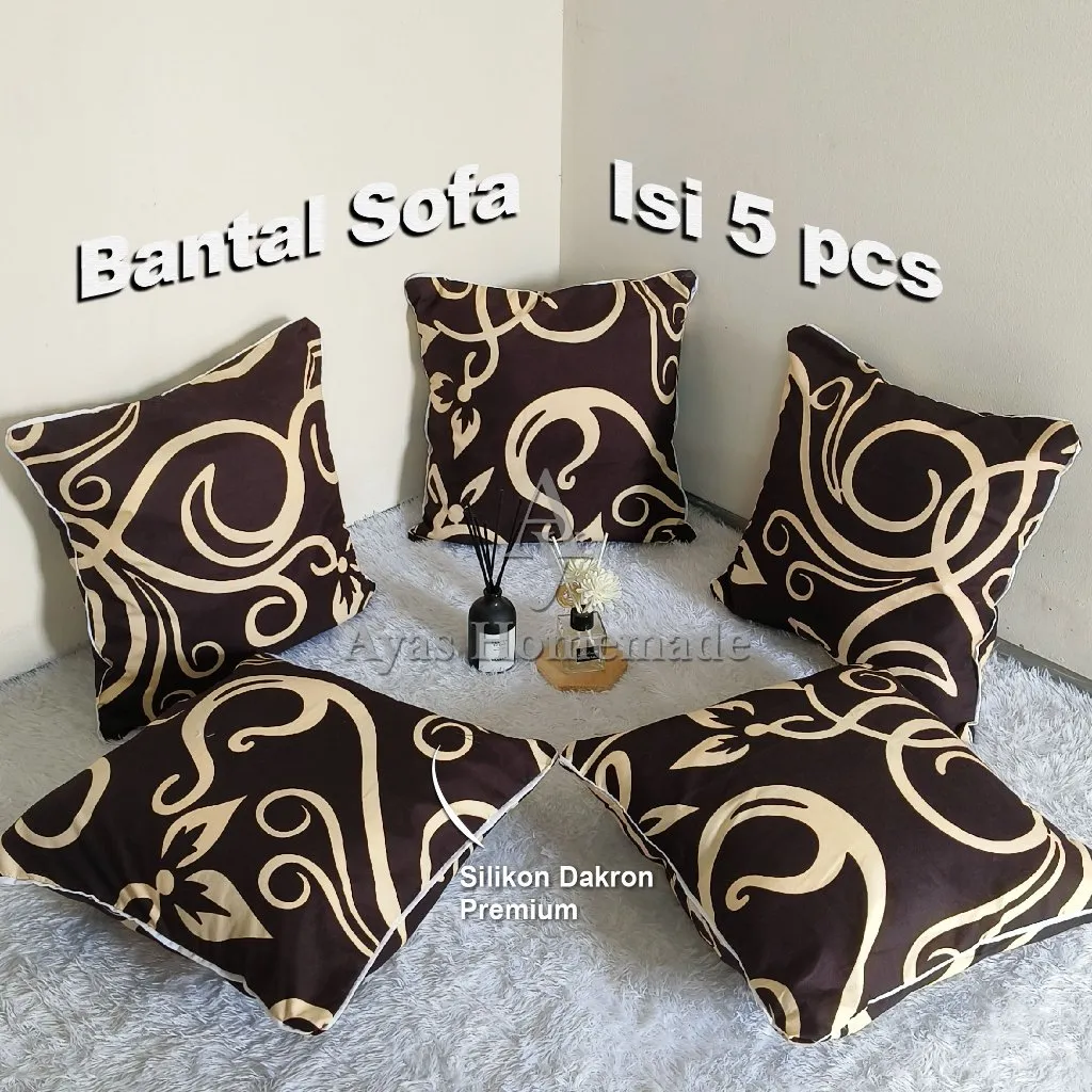 (1 SET 5 PCS) Bantal Sofa Aesthetic Motif Tralis