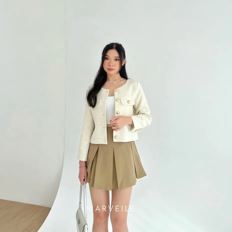 [ Marveile ] Luxee Tweed Blazer / Korean Blazer