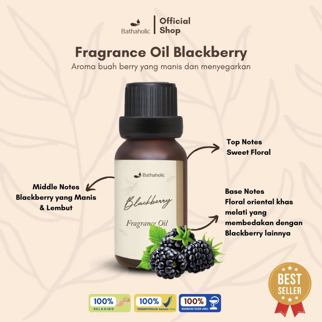 Bathaholic Blackberry Fragrance Oil – Aromatherapy Pengharum Ruangan Manis Segar & Tahan Lama