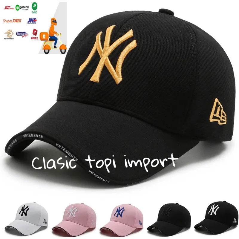 Topi Baseball NY Polos Bahan Cotton Topi Baseball NY Topi Distro Topi Baseball Bordir Topi Pria TQD