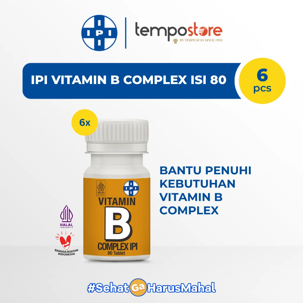 IPI Vitamin B Complex isi 80 tablet (6 POT) [Exp : 02.2027]