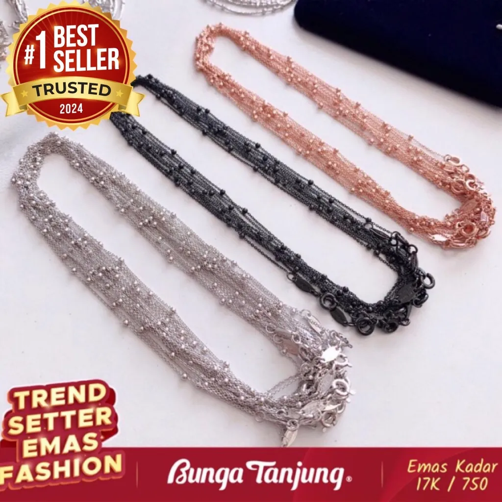 Gelang Kaki Jedar Merica - Emas 17K - Bunga Tanjung