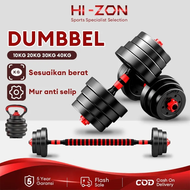 Dumbell Set 20KG 30KG Peralatan Fitness Barbel Bisa Disambung Peralatan Gym Di Rumah Peralatan