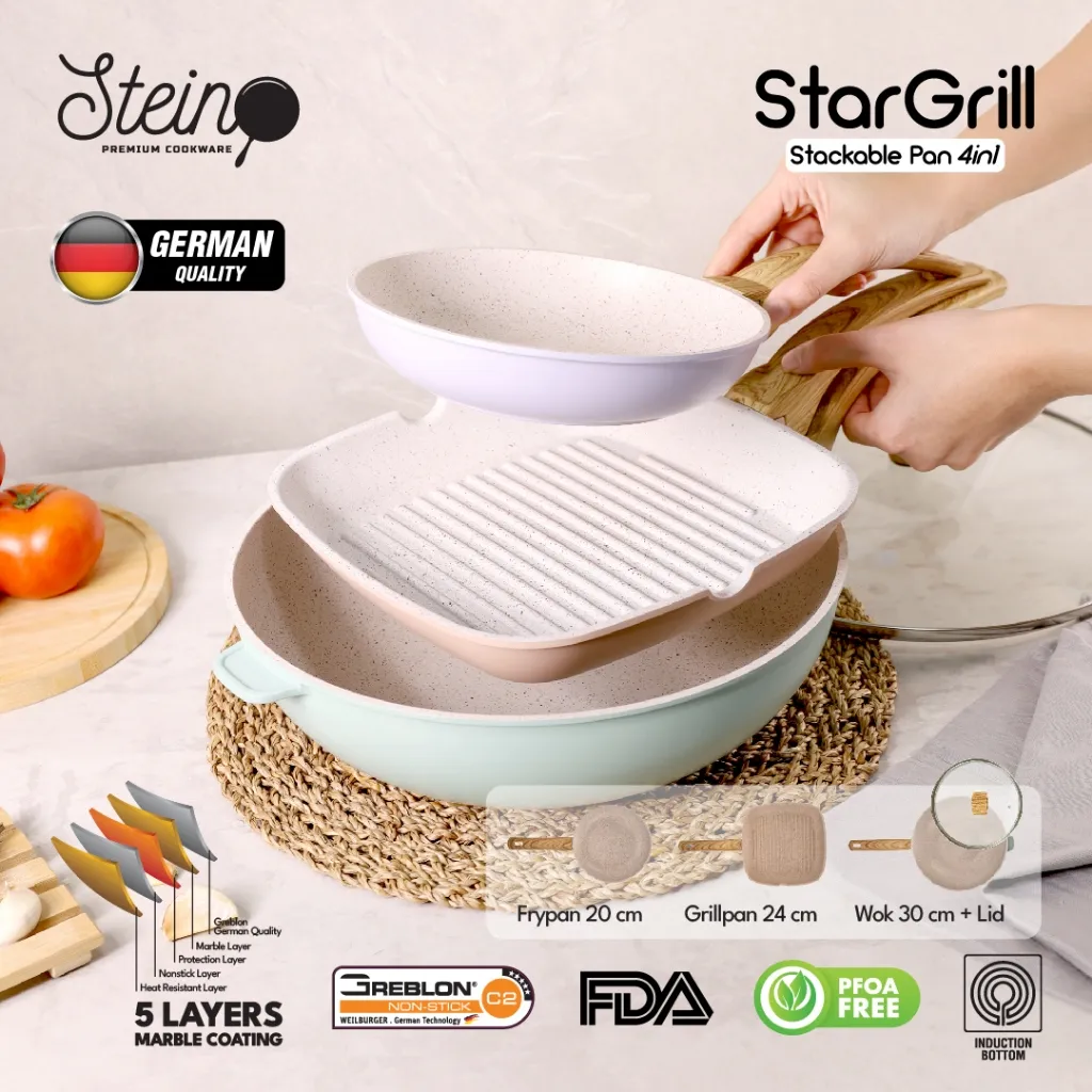STEIN STAR GRILL 4IN1 | Panci Tumpuk Stackable