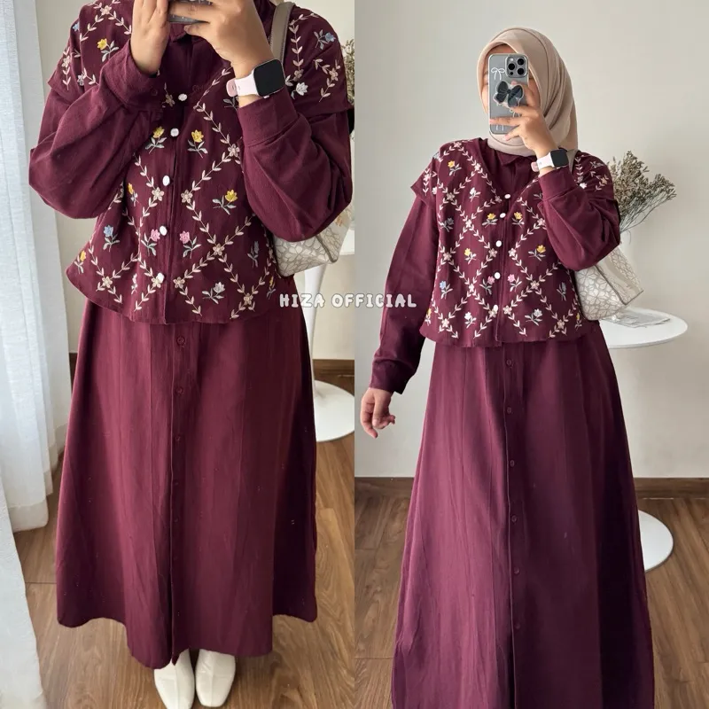 HIZA - MAURA DRESS | Gamis Terlaris | Dress Vest
