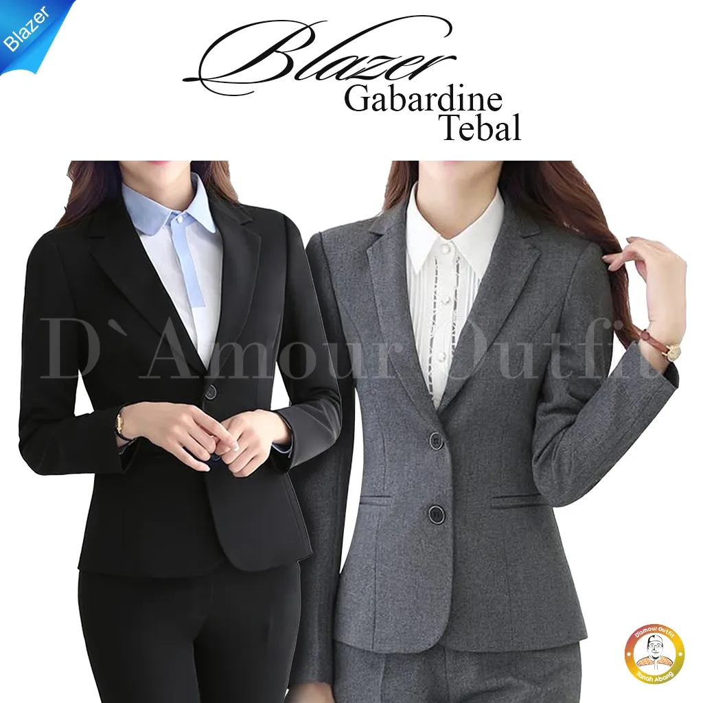 Jas Blazer Wanita Jas Kerja Kantor Cewe Polos Dewasa Anak Jaket Blezer Cewek Pakaian Formal Kantoran Dasar Hitam Blezer Kantor Wanita Premium Jas Wanita Slimfit Resmi Kantoran, Jas Kawinan Jas Blazer Standar & JUMBO  Ootd Korean Style | Damour Outfit [2]
