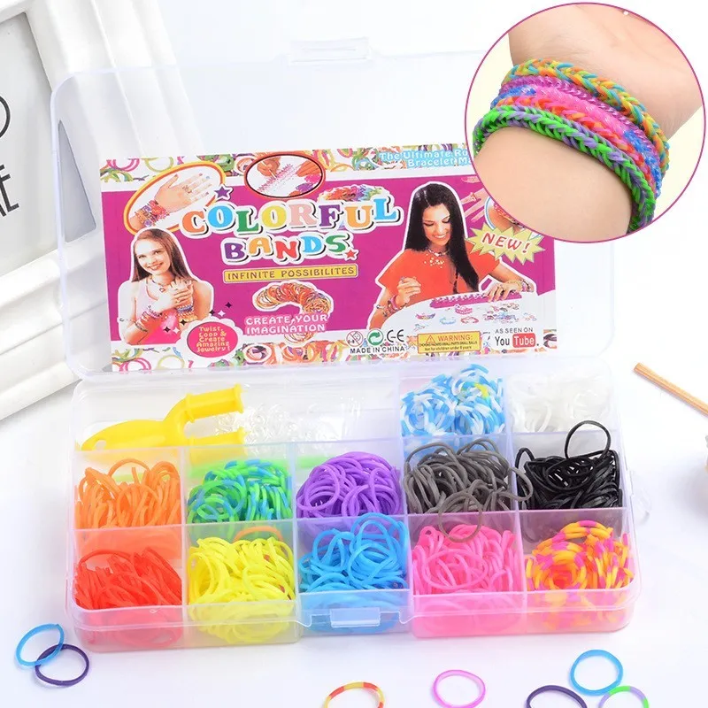 Mainan Kerajinan dan Kreatifitas Anak DIY Karet Loom Bands Kit 12 Warna Set