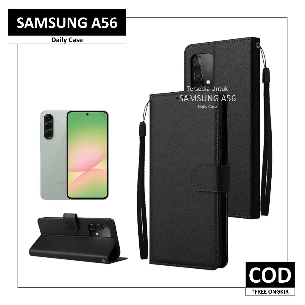 Case SAMSUNG A56 A36 A26 A16 A06 5G Flip Casing Kulit Kesing Pelindung HP