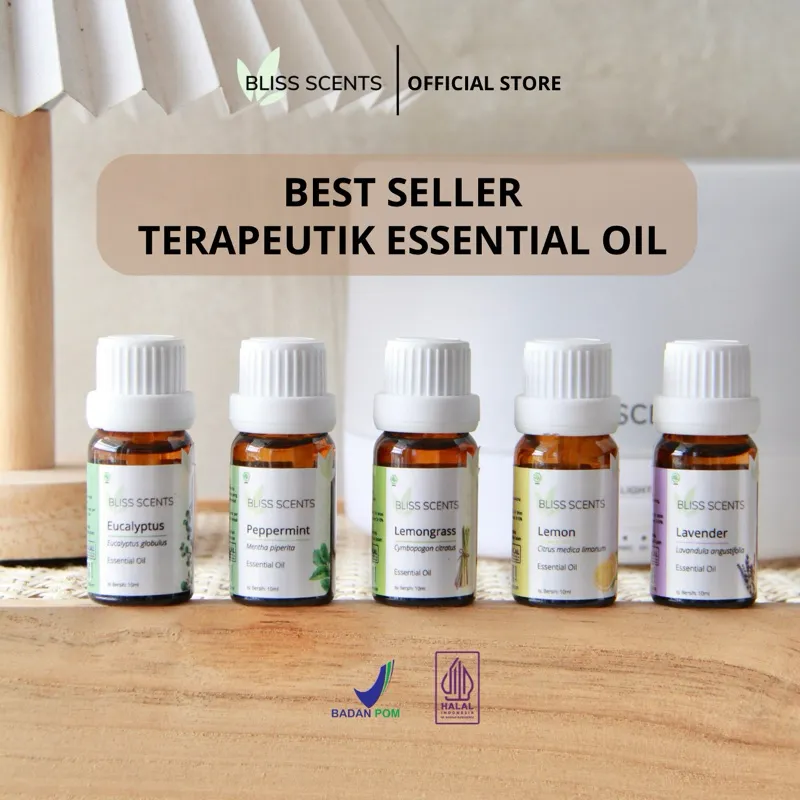 BLISS SCENTS PURE ESSENTIAL OIL AROMATHERAPY BPOM HALAL THERAPEUTIC GRADE AROMATERAPI BEST SELLER
